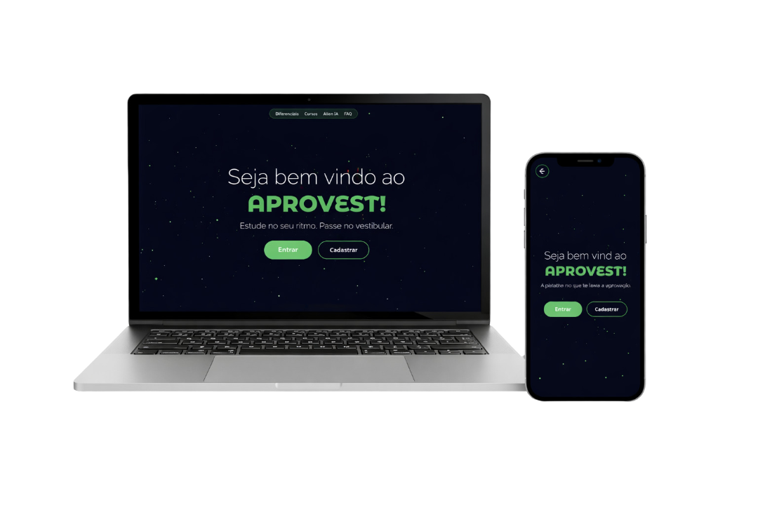 Preview do site em desktop e mobile